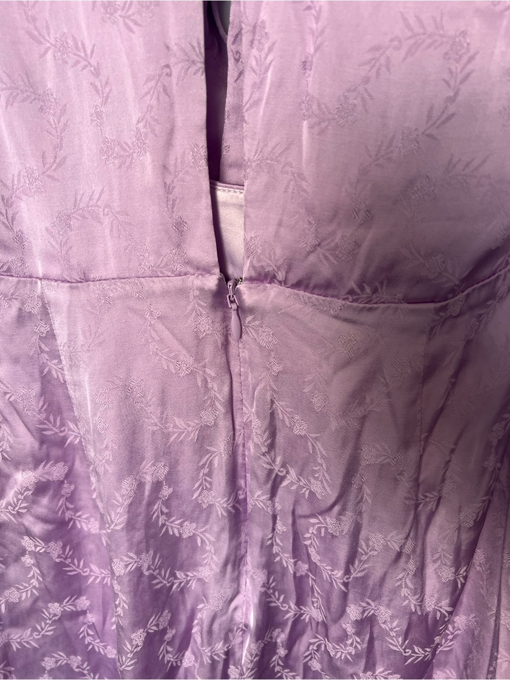 Lovers + Friends Elaine Satin Mini Dress Lilac Purple Floral Tie Front Lined XS - Picture 10 of 12